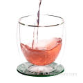 Tasses en verre thermique à double paroi pour le vin